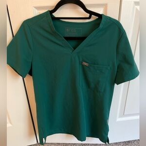 Figs Teal V-Neck Scrub Top